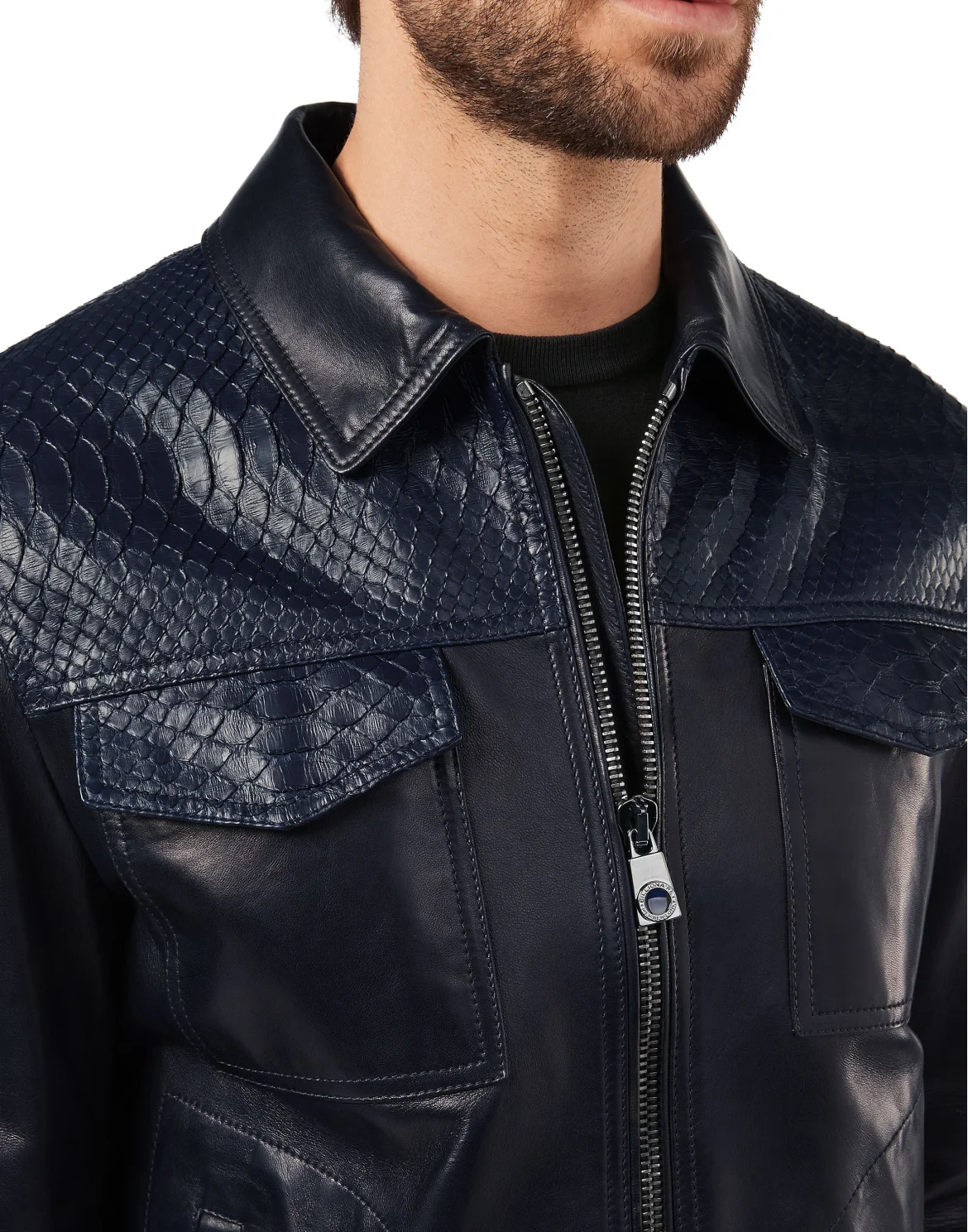 Leather Jacket Luxury, цвет: Синий