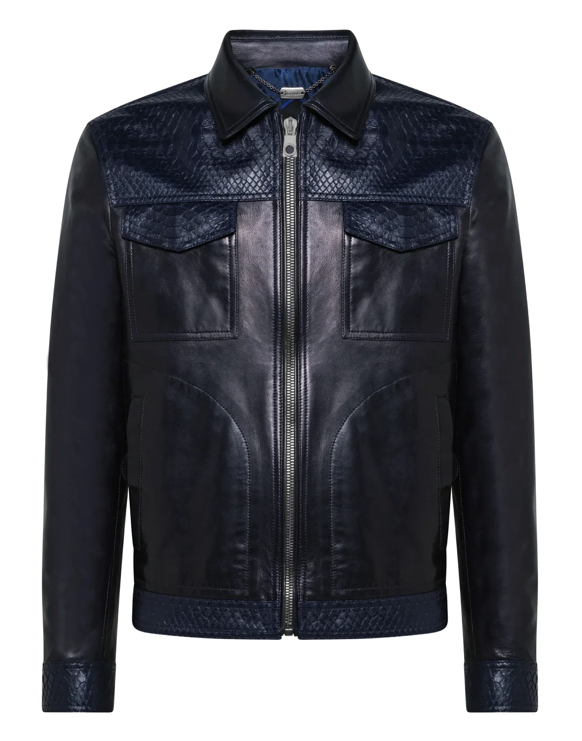 Leather Jacket Luxury, цвет: Синий