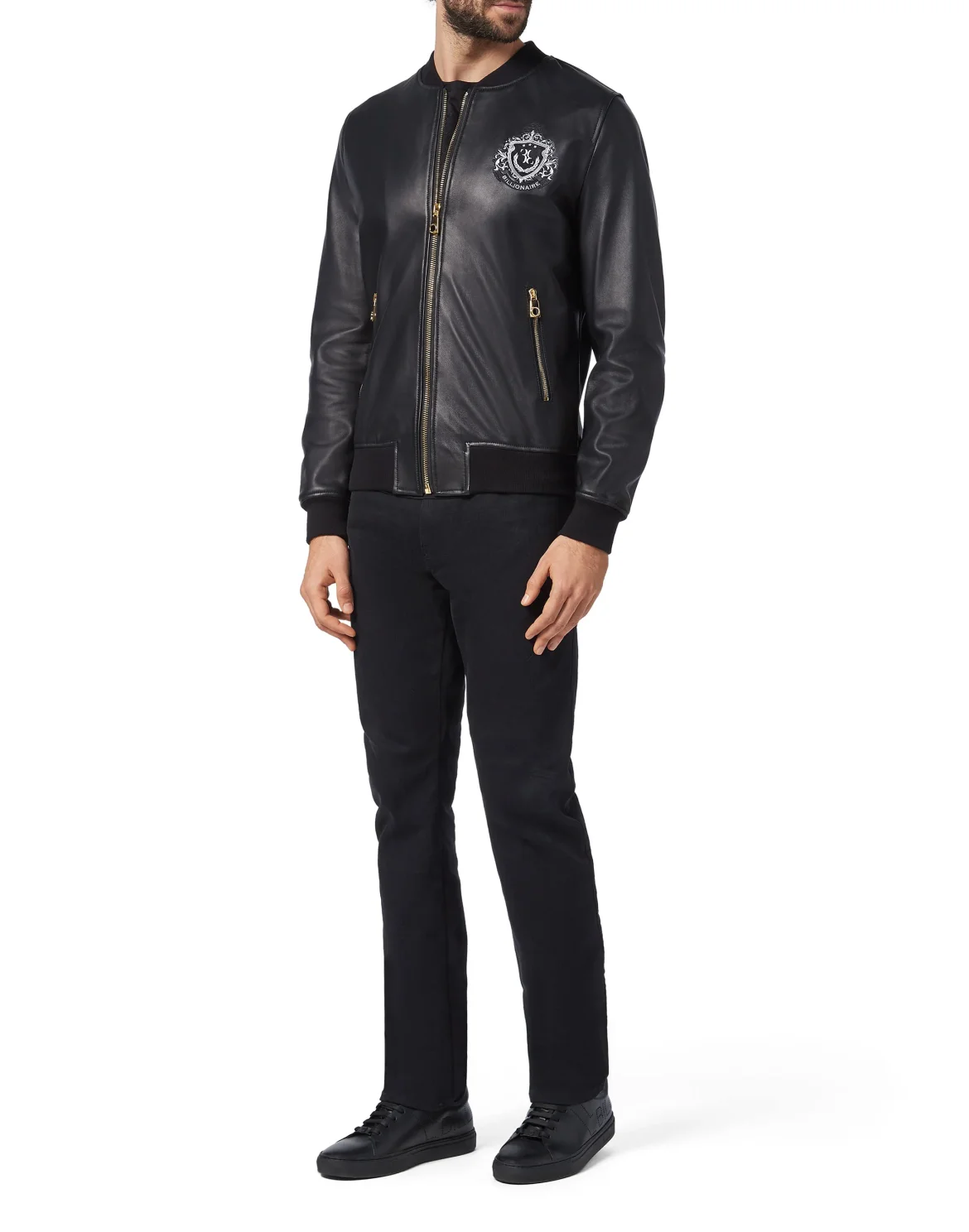 Leather Bomber Original, цвет: Черный