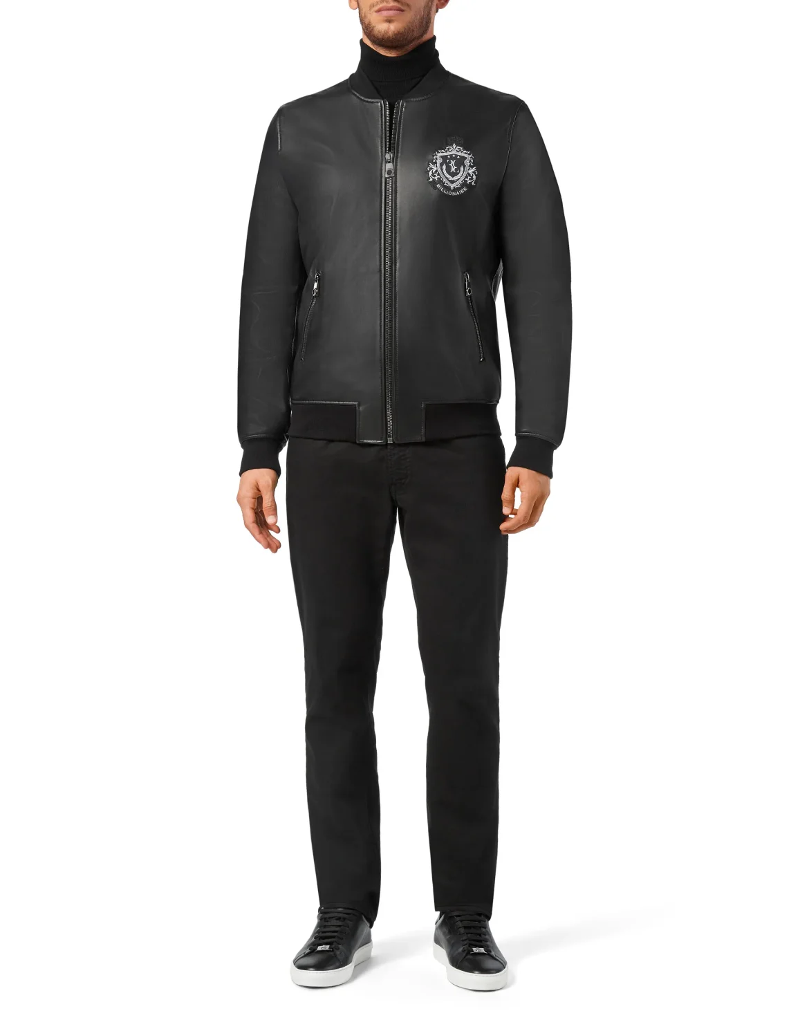 Leather Bomber Original, цвет: Черный