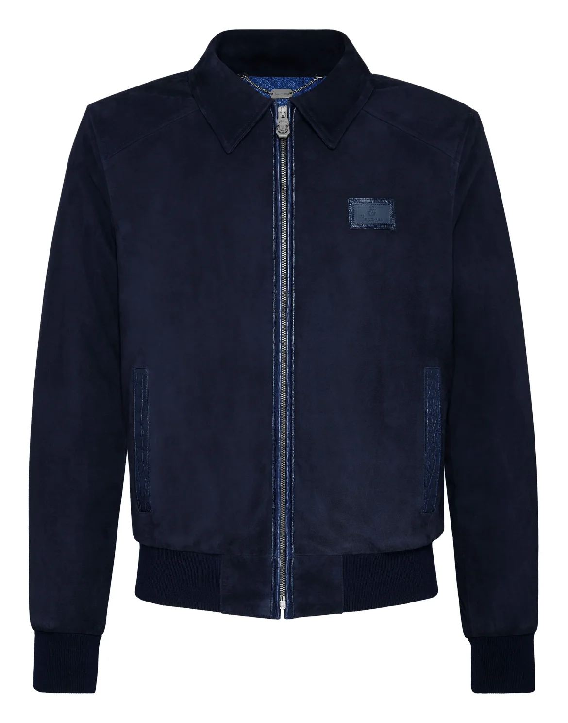 Leather Bomber Statement, цвет: Синий