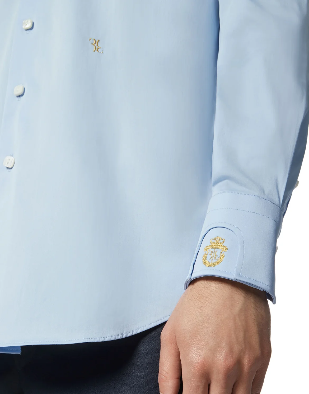 Shirt Gold Cut LS Milano/Watch Double B, цвет: Голубой