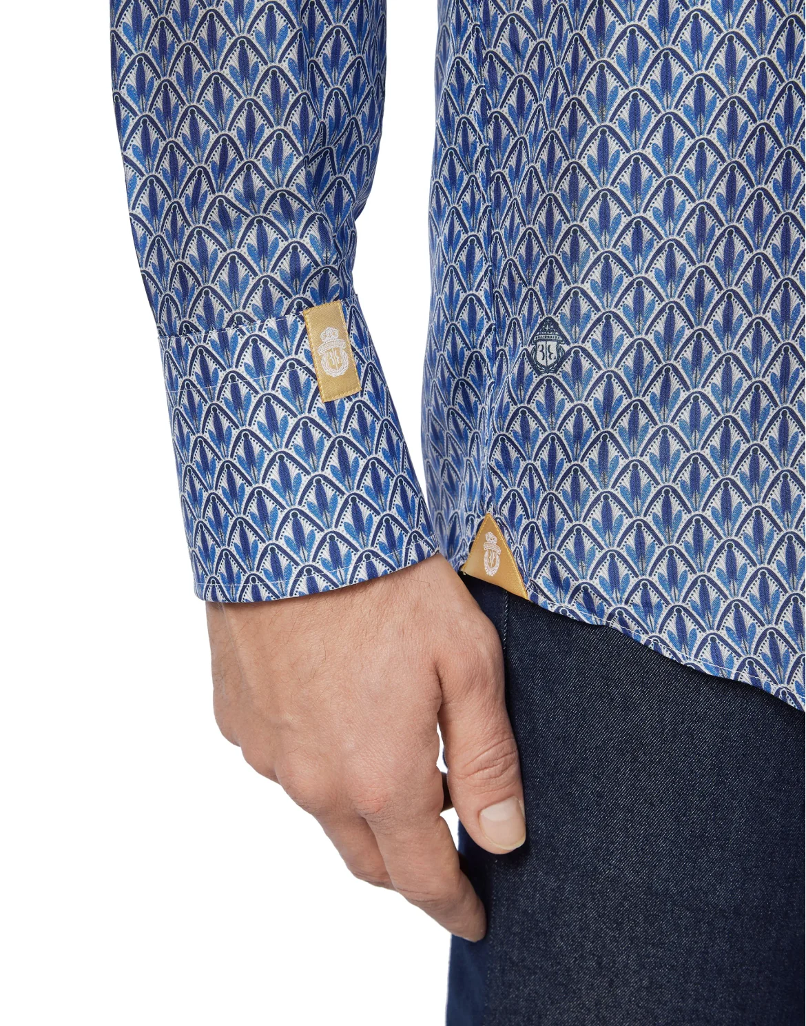 Shirt Gold Cut LS Flavio/Watch Flowers, цвет: Синий