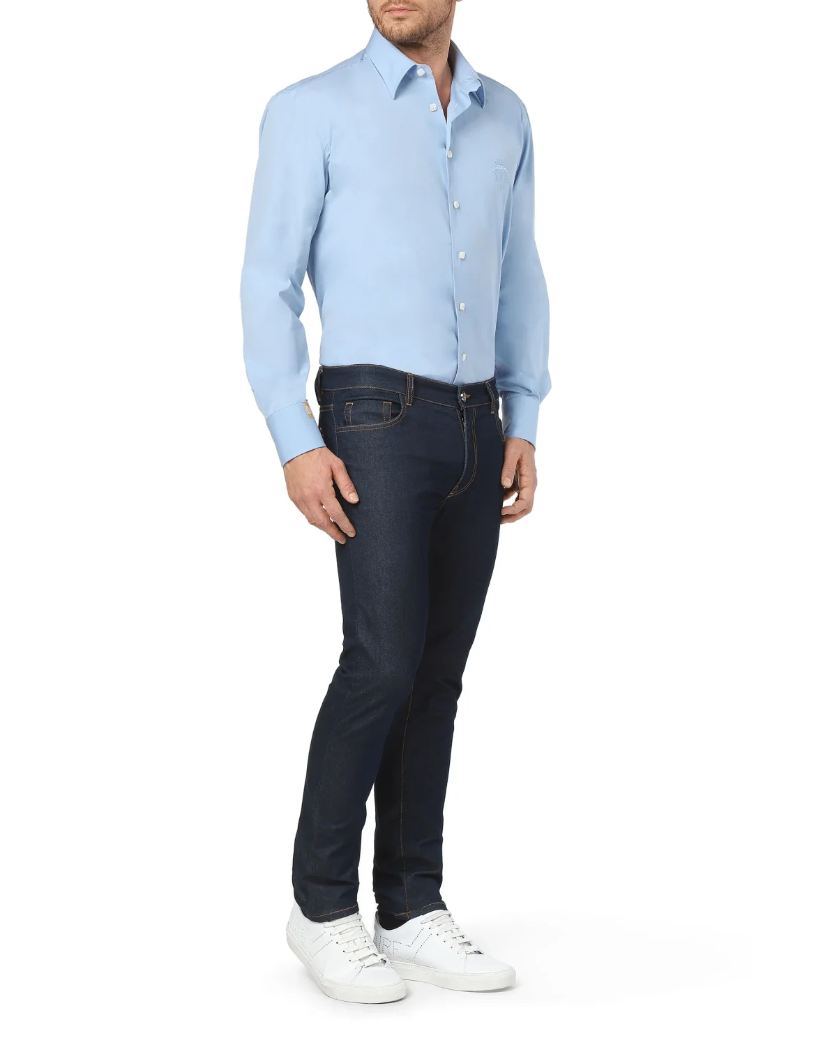 Shirt Gold Cut LS Milano/Multi Crest, цвет: Голубой