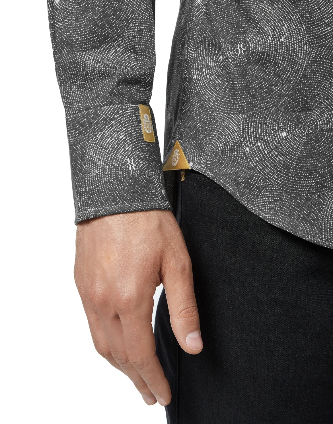 Shirt Silver Cut LS Crystal/Multi Geometric, цвет: Черный