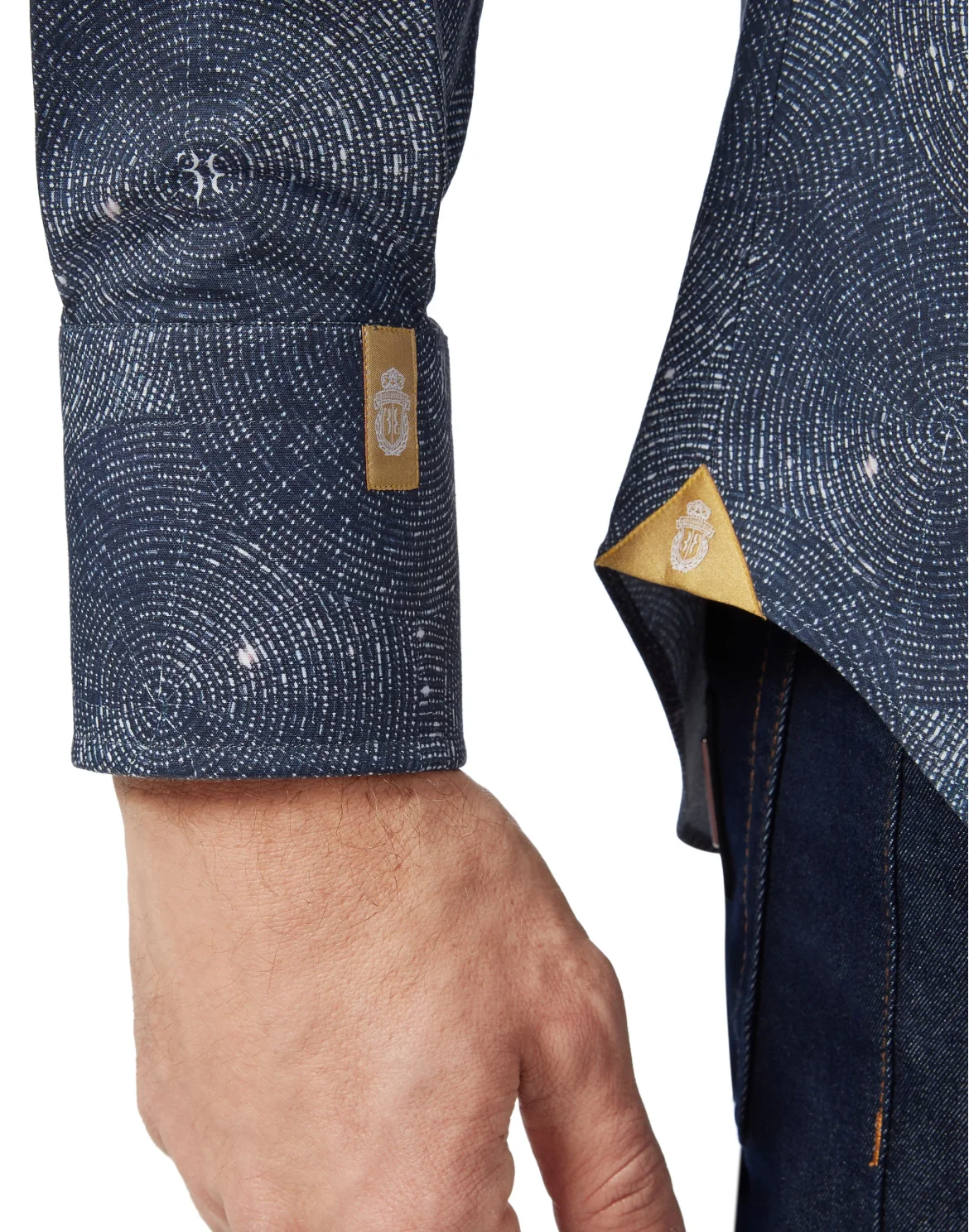 Shirt Gold Cut LS Crystal/Multi Geometric, цвет: Синий