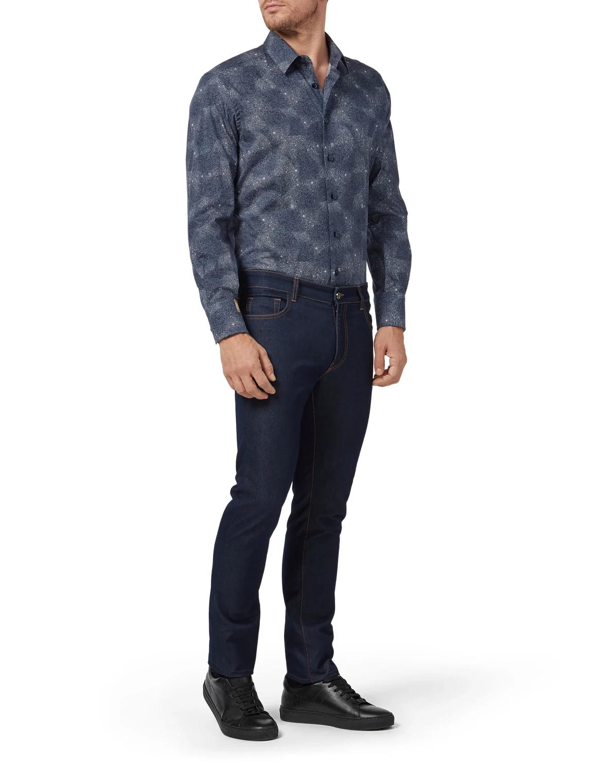 Shirt Gold Cut LS Crystal/Multi Geometric, цвет: Синий