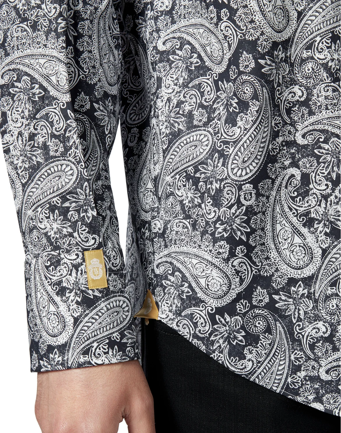 Shirt Gold Cut LS Flavio/Watch Paisley, цвет: Черный