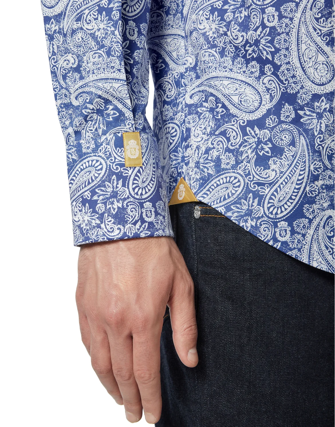 Shirt Gold Cut LS Flavio/Watch Paisley, цвет: Синий