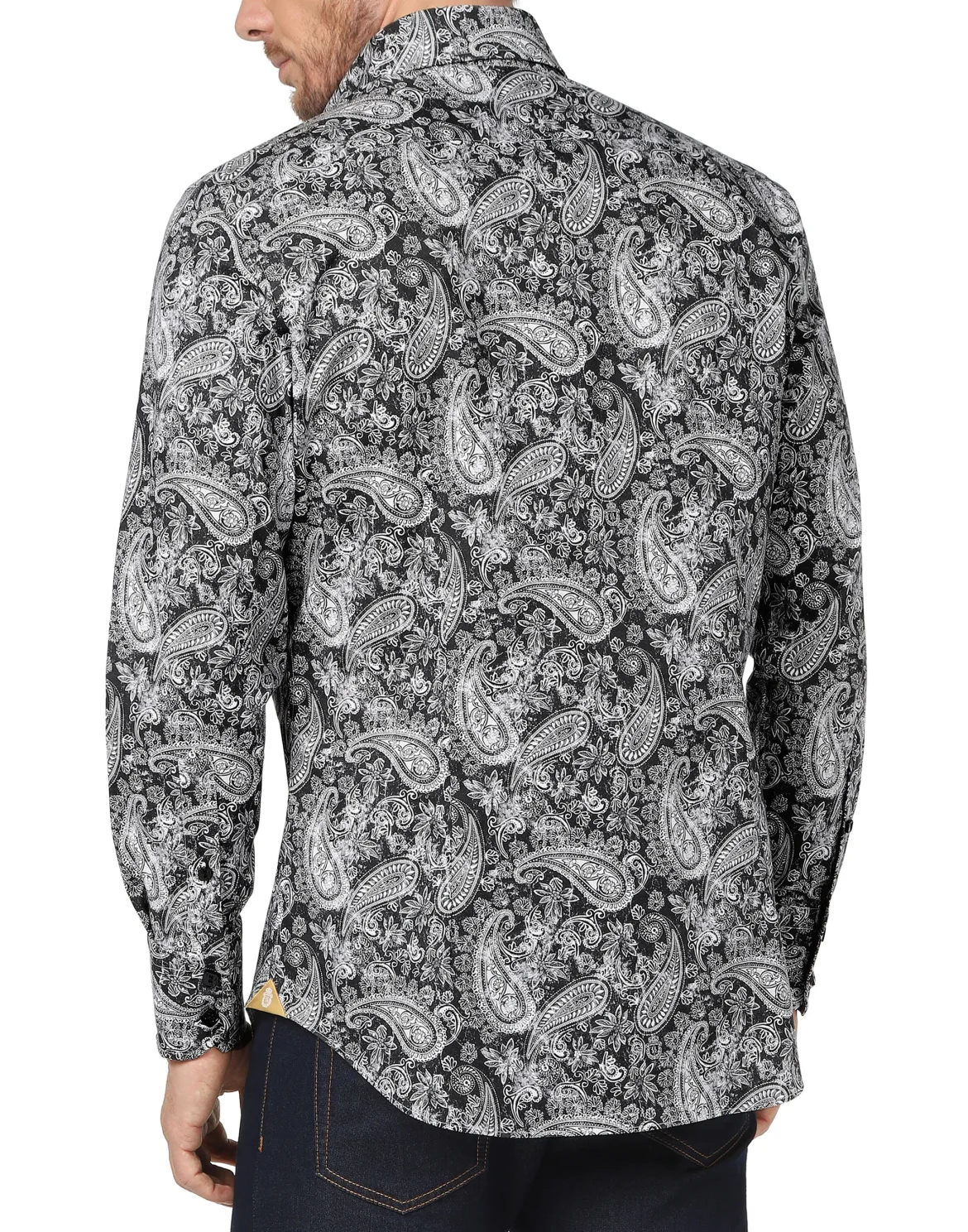 Shirt Gold Cut LS Flavio/Watch Paisley, цвет: Черный