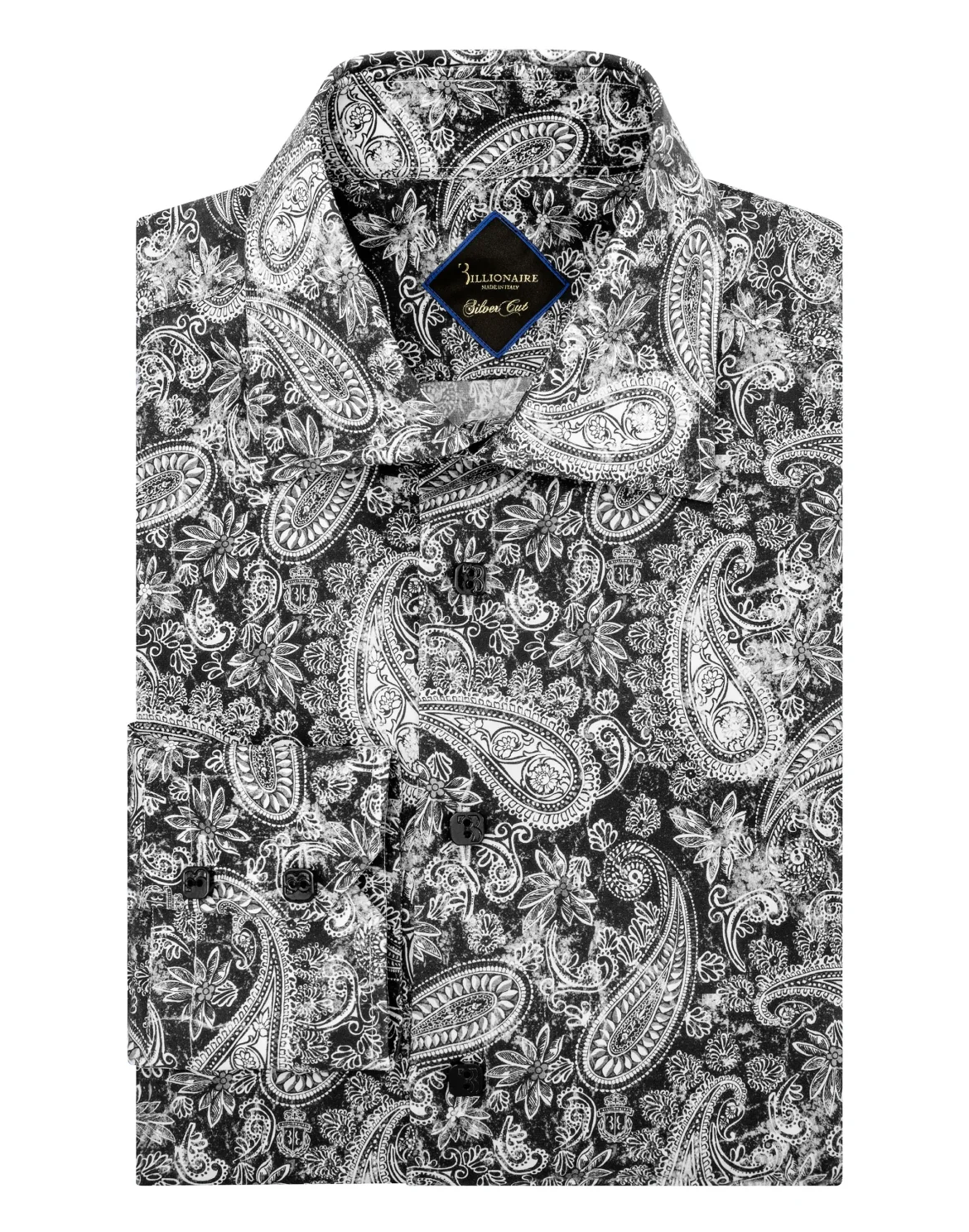 Shirt Gold Cut LS Flavio/Watch Paisley, цвет: Черный