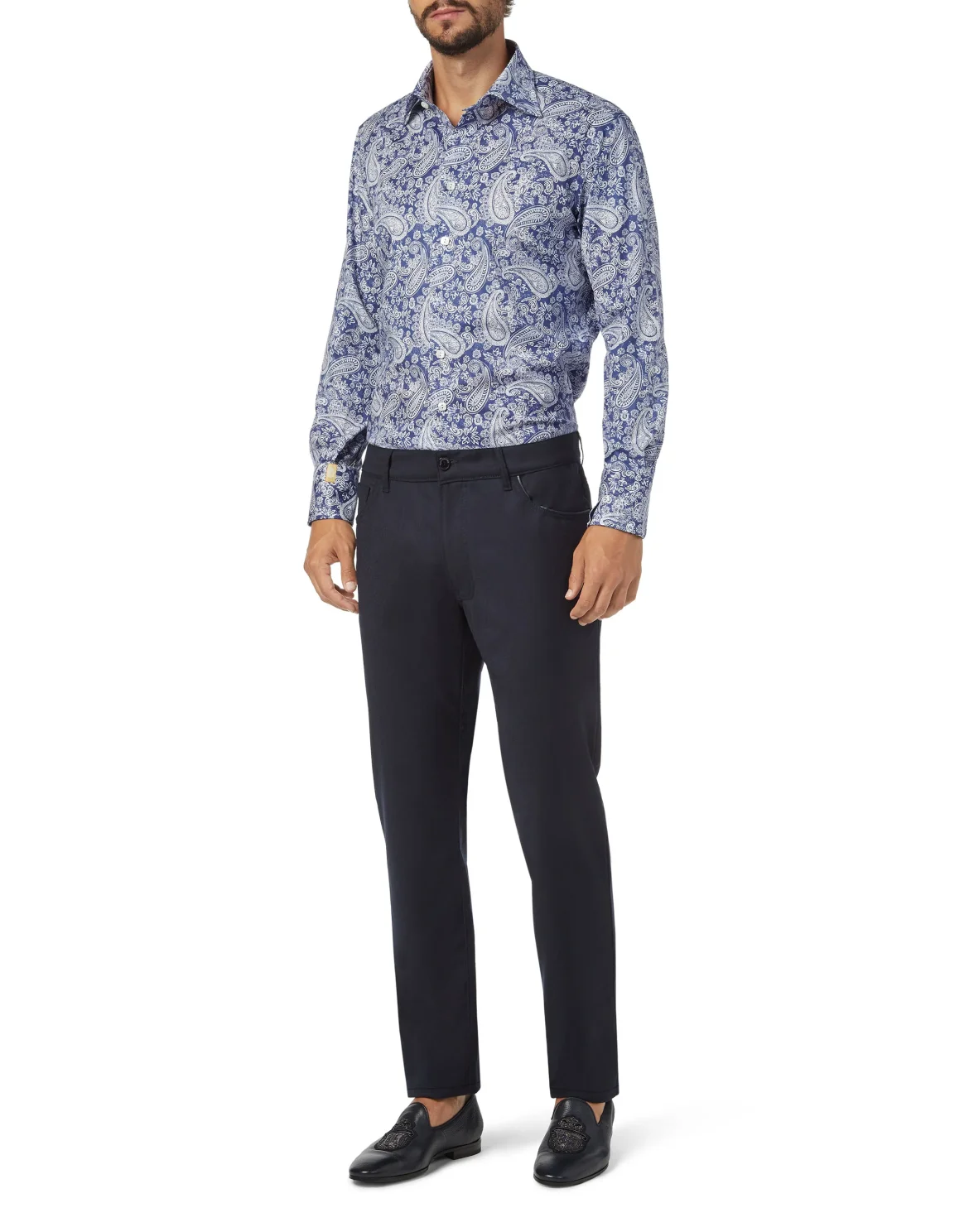 Shirt Gold Cut LS Flavio/Watch Paisley, цвет: Синий