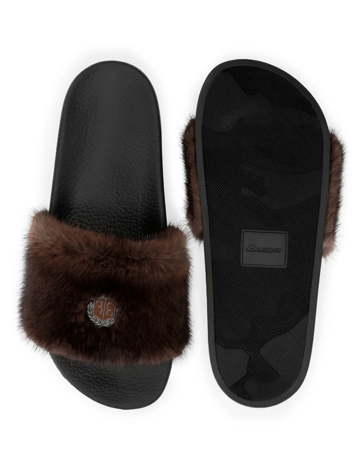 Flat gummy sandals, цвет: Коричневый
