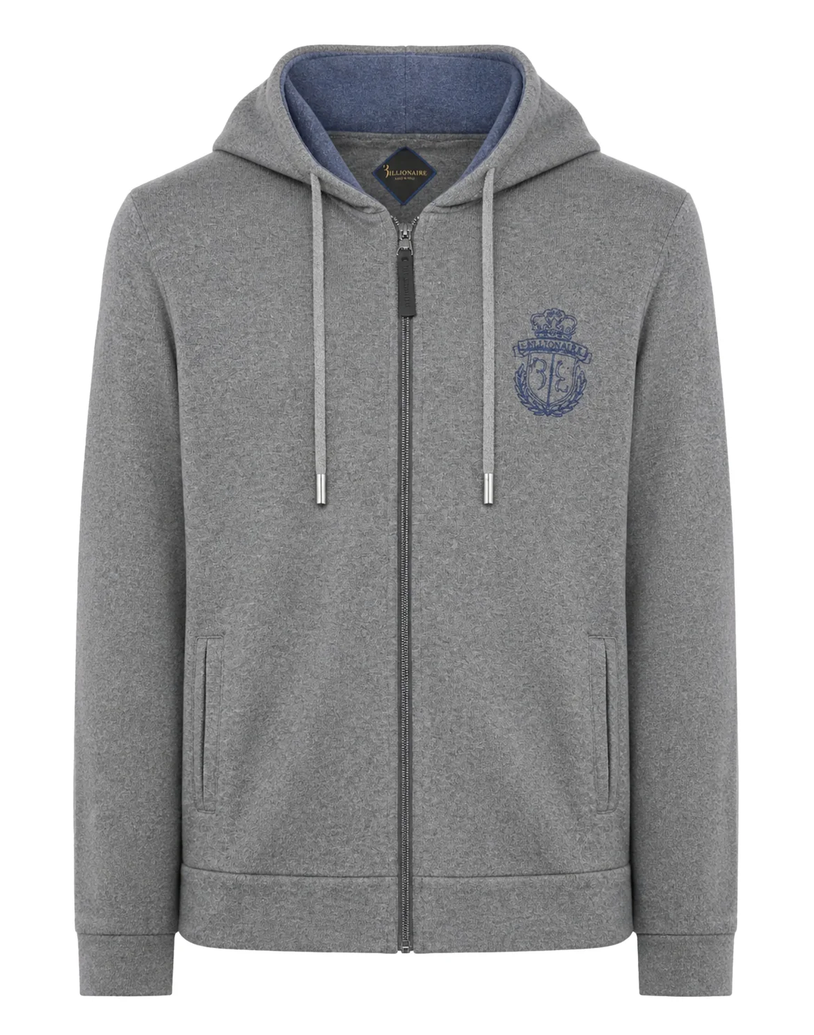 Cotton and Cashmere Hoodie Sweatjacket Crest, цвет: Серый