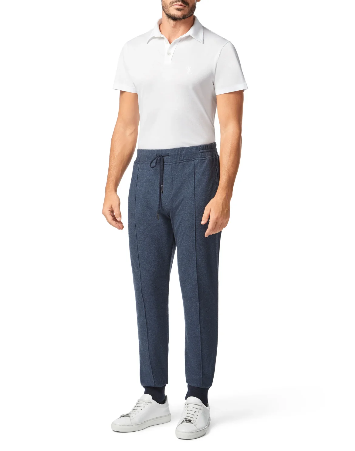 Cotton and Cashmere Jogging Trousers Crest, цвет: Синий