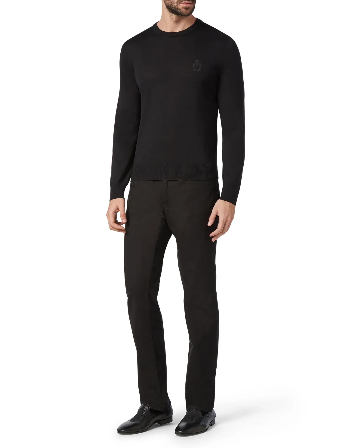 Pullover Round Neck LS Crest, цвет: Черный