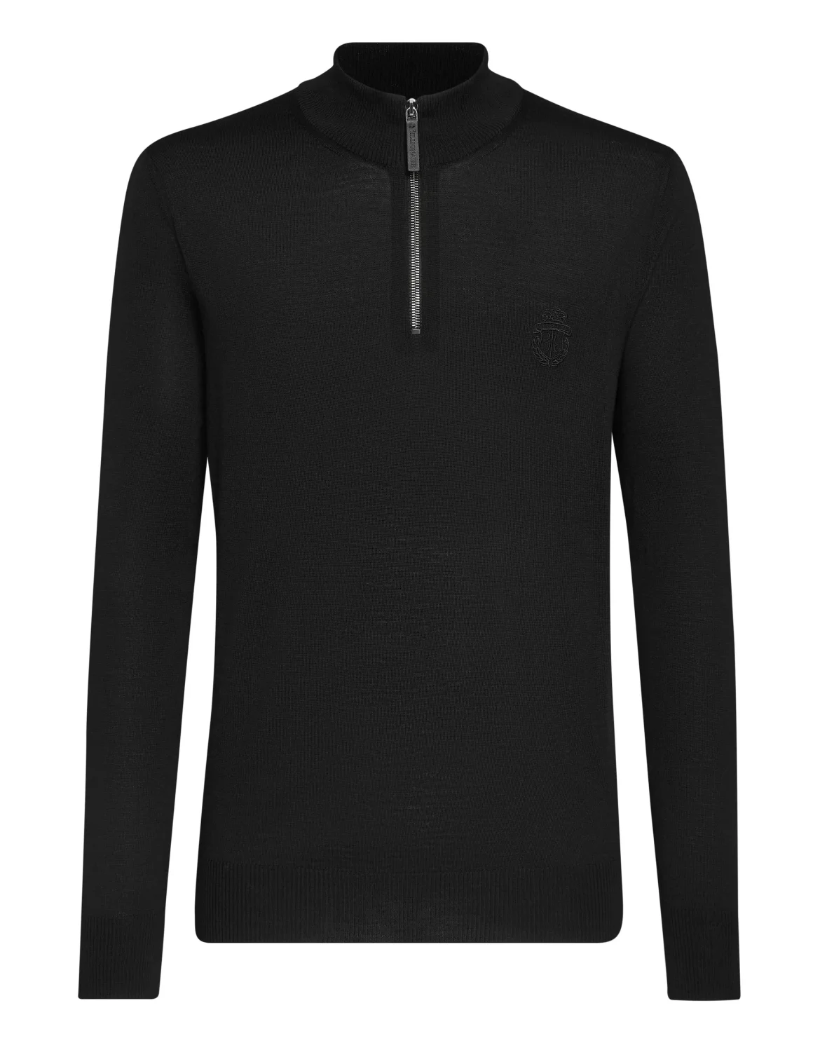 Pullover zip mock Crest, цвет: Черный