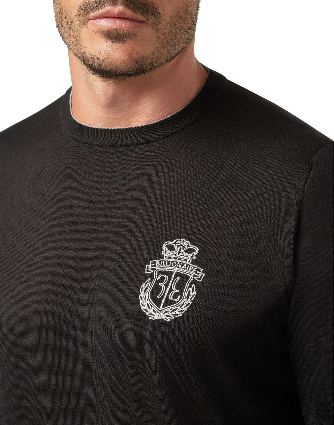 Pullover Round Neck LS Crest, цвет: Черный