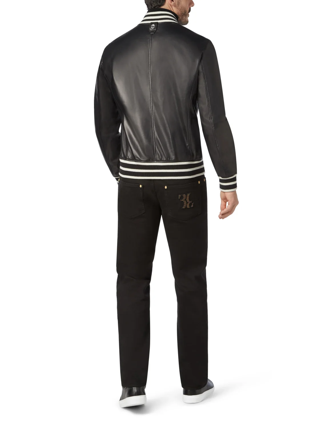 Leather Bomber Double B, цвет: Черный