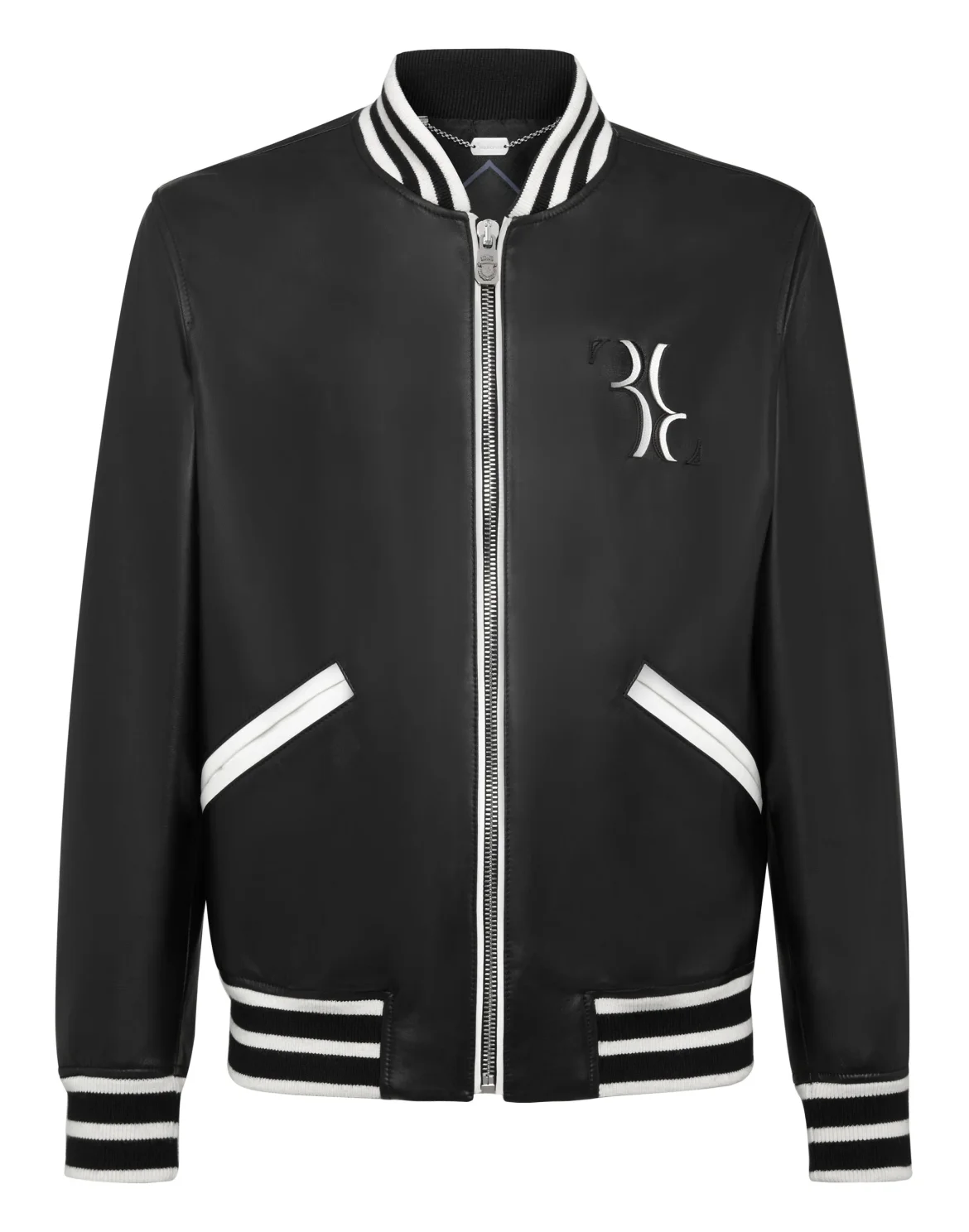 Leather Bomber Double B, цвет: Черный