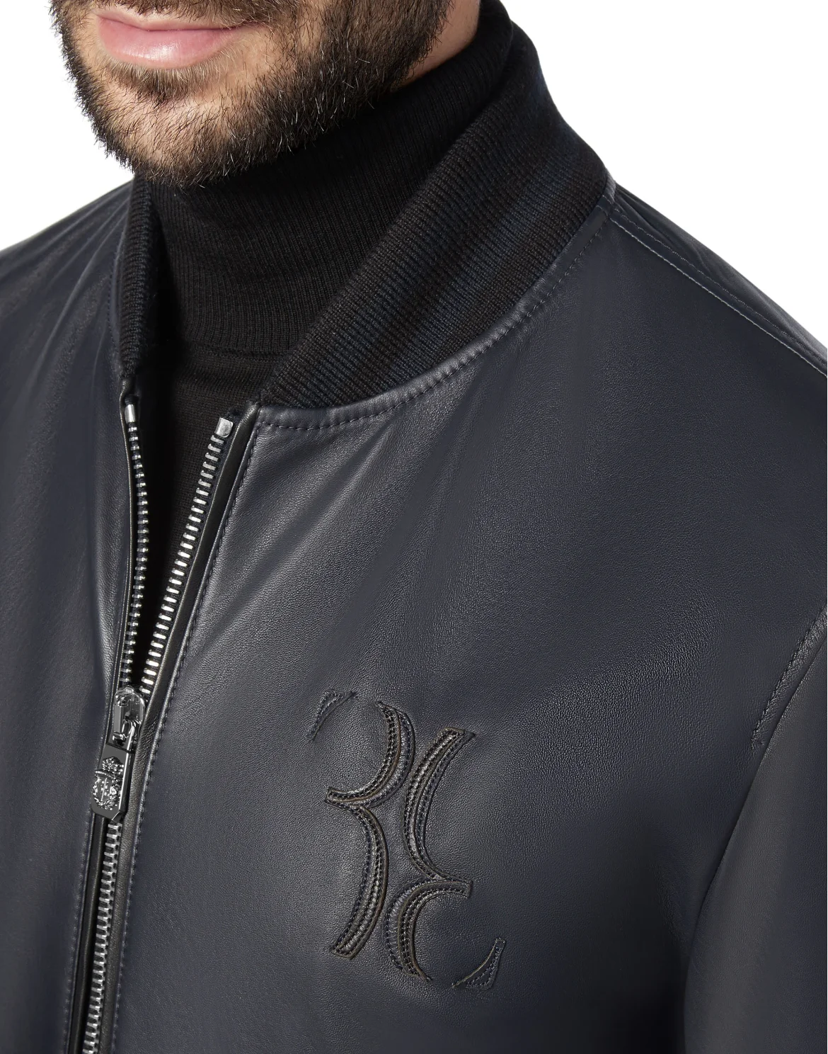 Leather Bomber Double B, цвет: Синий