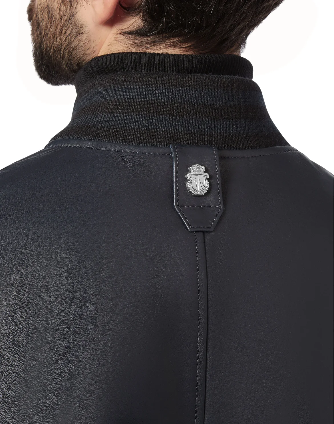 Leather Bomber Double B, цвет: Синий