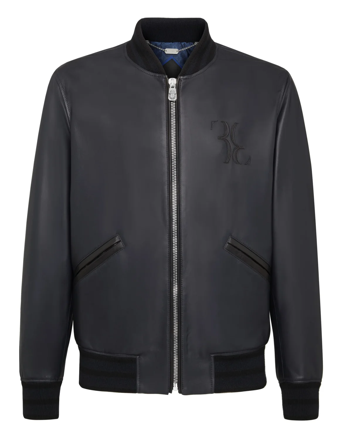Leather Bomber Double B, цвет: Синий