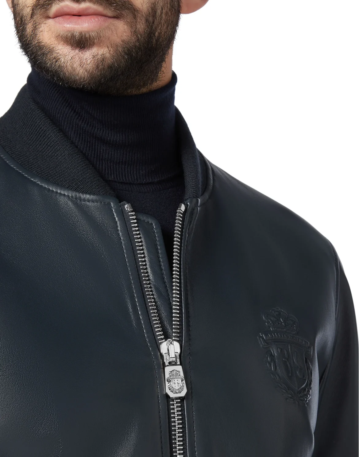 Leather Bomber Embossed Crest, цвет: Синий