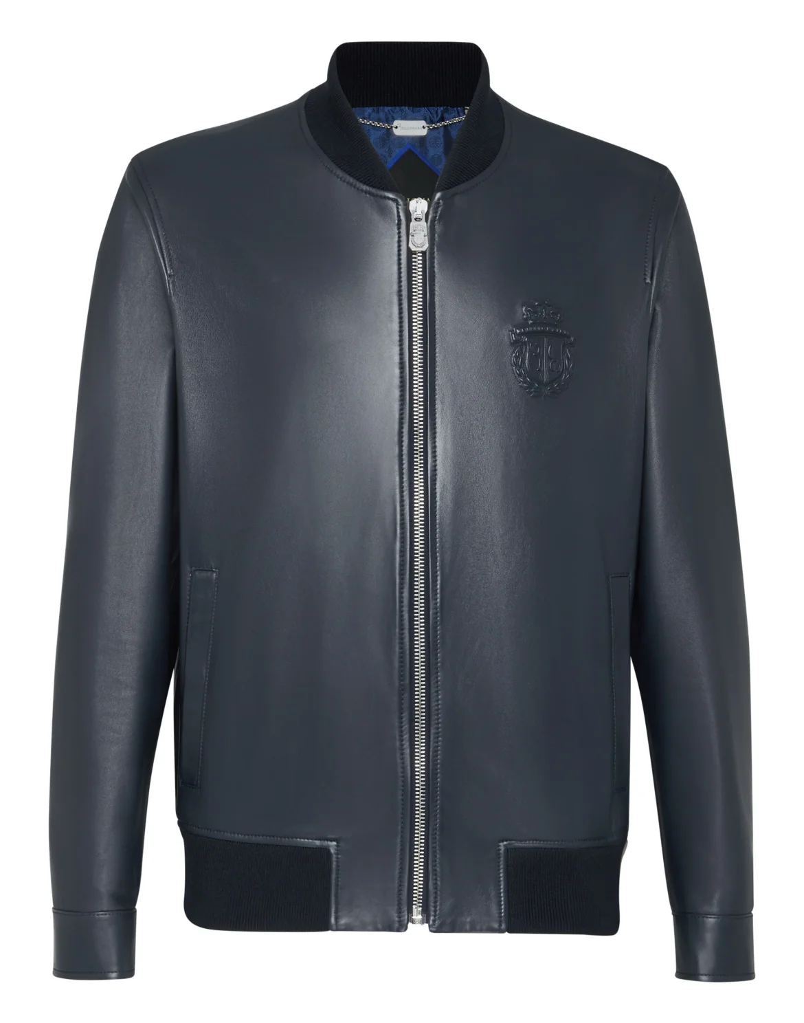 Leather Bomber Embossed Crest, цвет: Синий