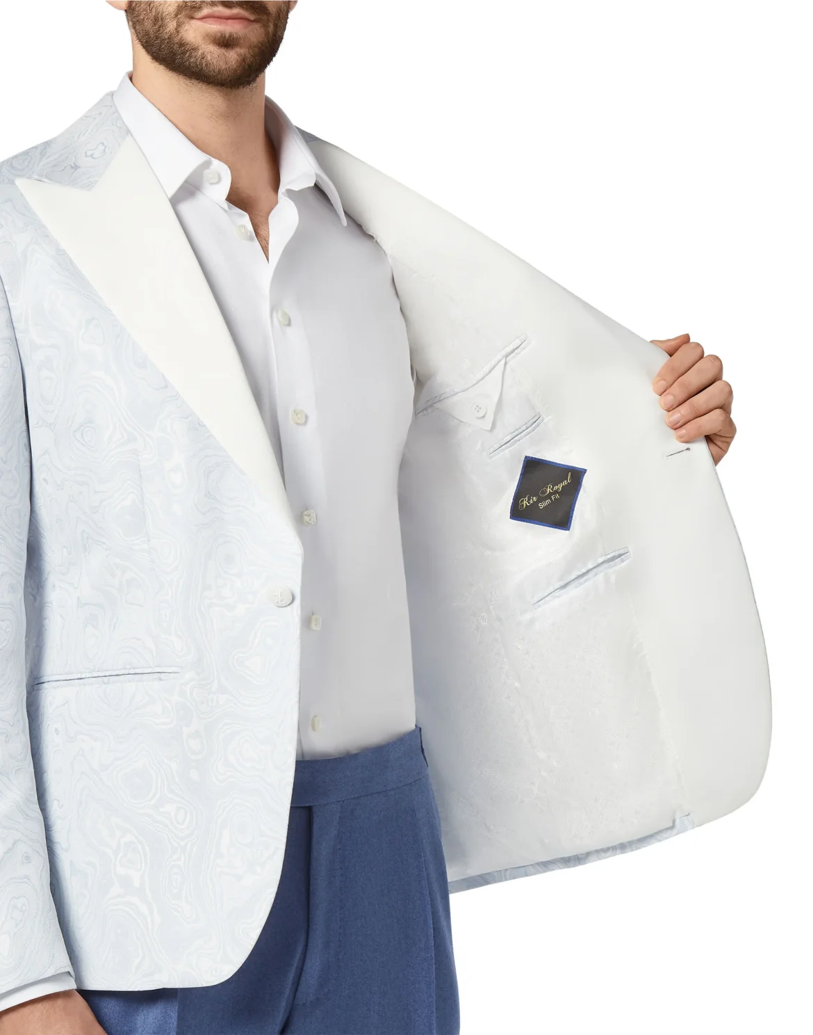 Blazer Super Slim Fit Marbled, цвет: Голубой