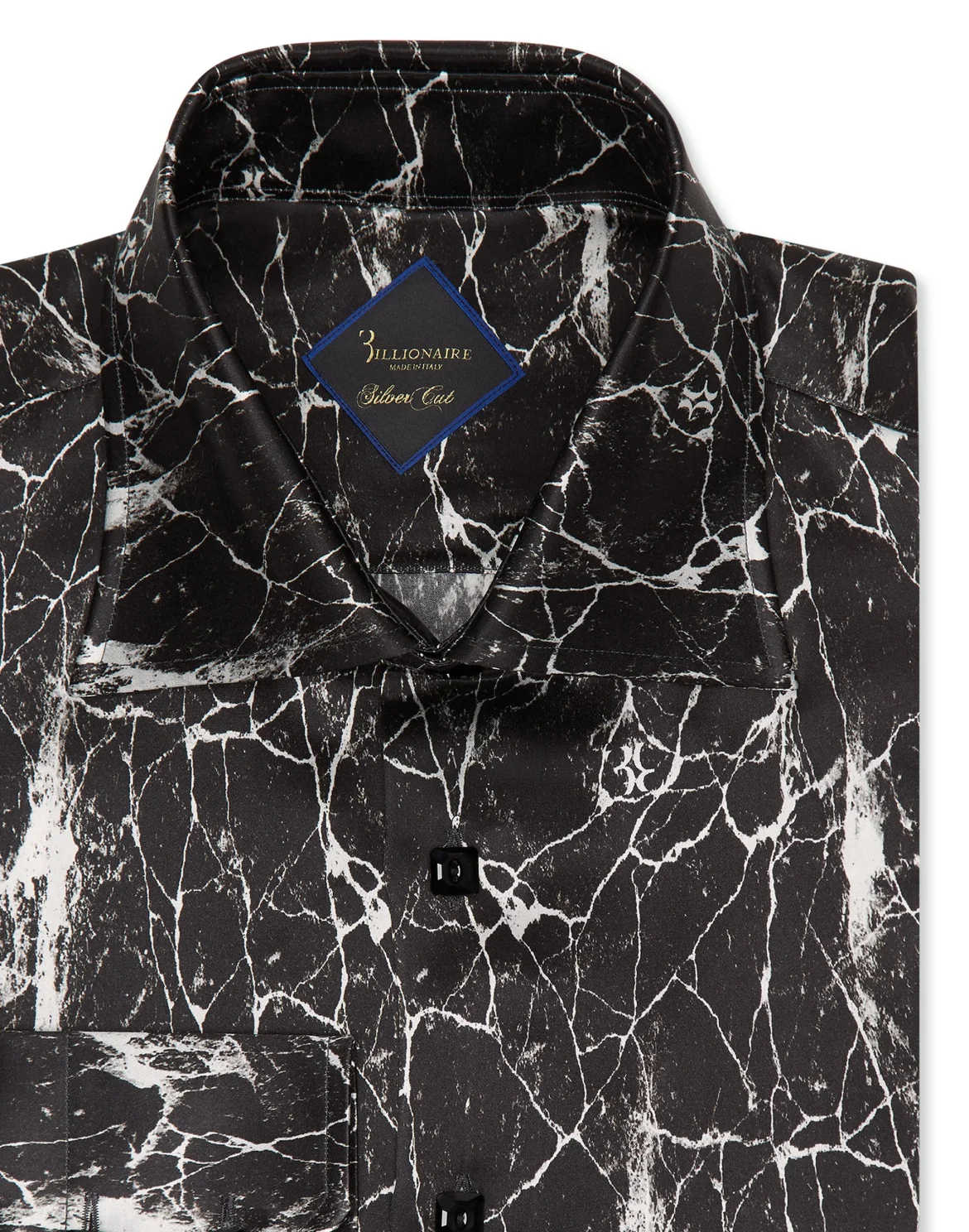 Silk Shirt Silver Cut LS/Flavio Marbled, цвет: Черный