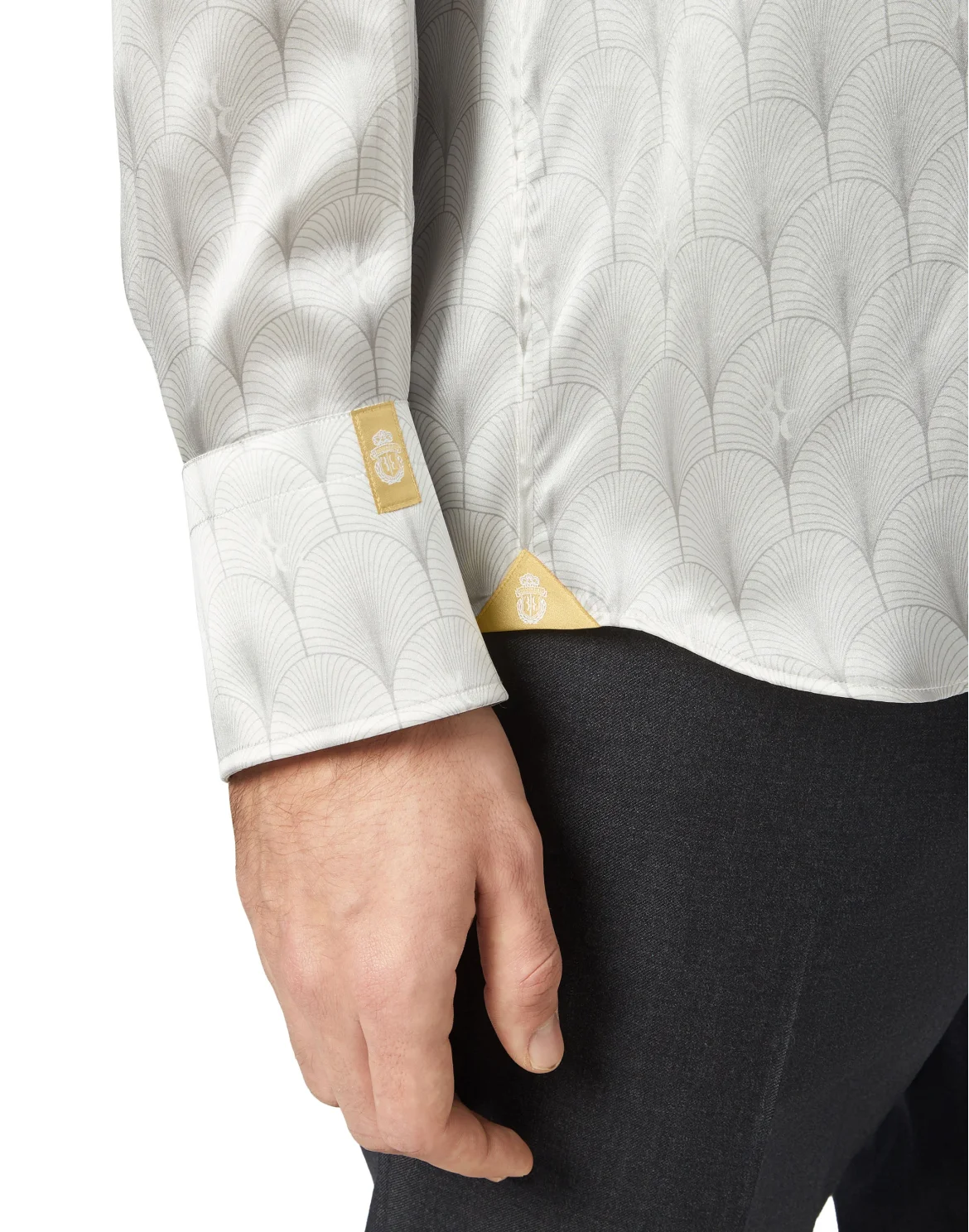 Silk Shirt Silver Cut LS/Flavio Geometric, цвет: Белый