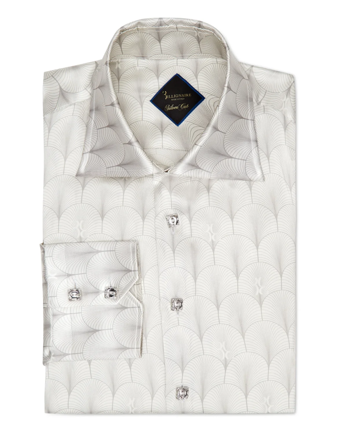 Silk Shirt Silver Cut LS/Flavio Geometric, цвет: Белый