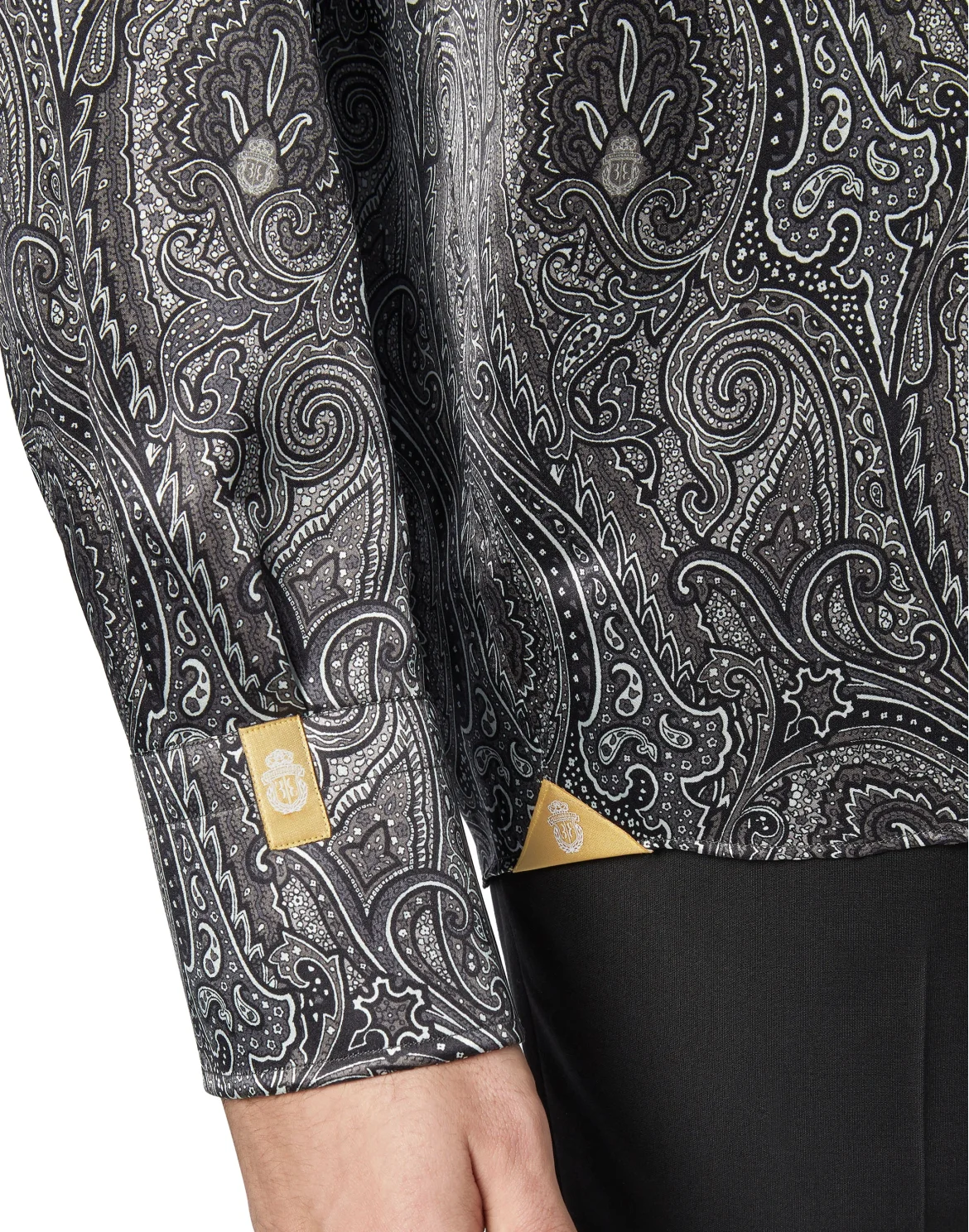 Silk Shirt Silver Cut LS/Flavio Baroque, цвет: Белый