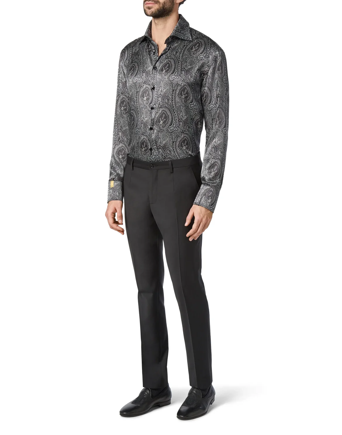 Silk Shirt Silver Cut LS/Flavio Baroque, цвет: Белый