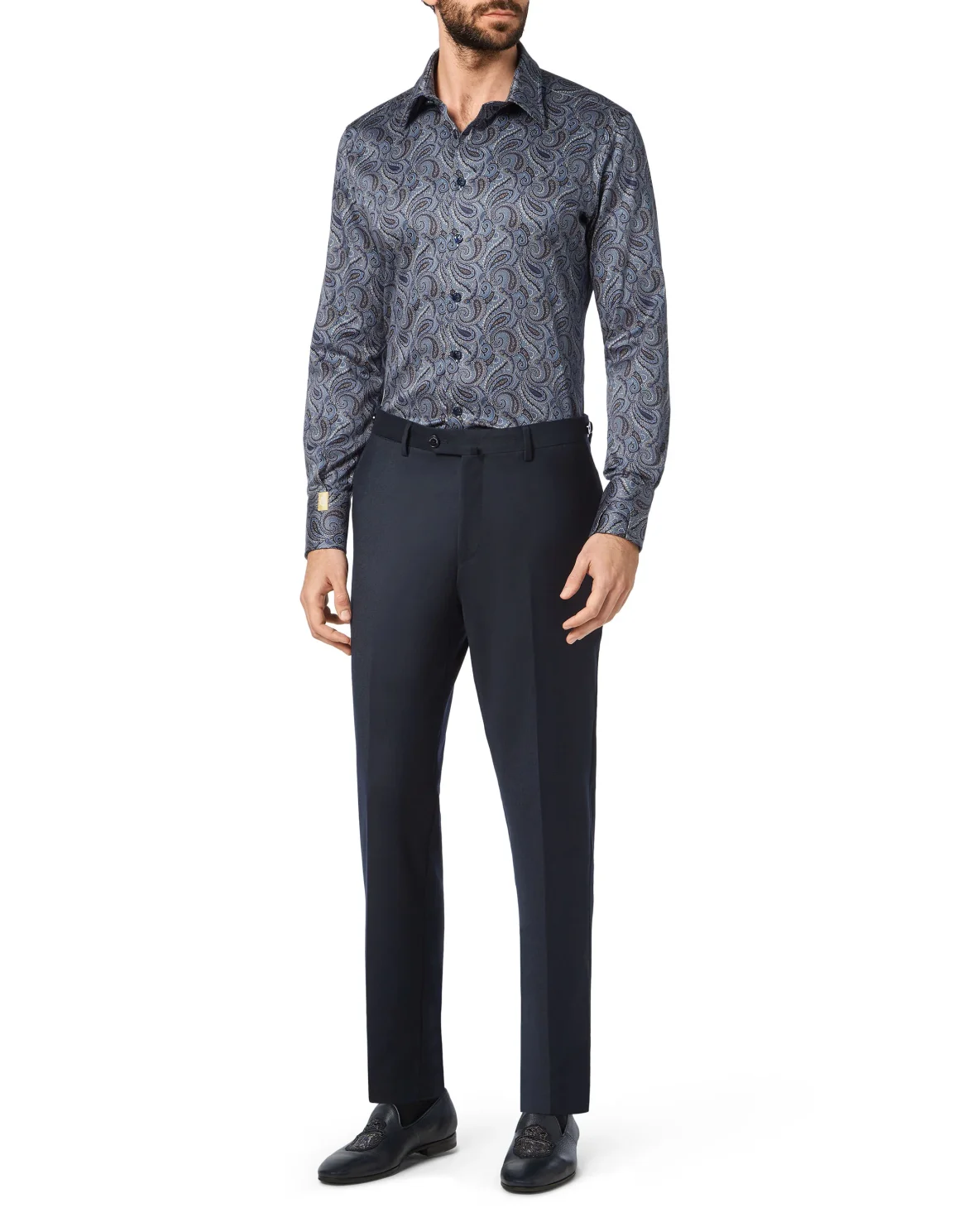Shirt Gold Cut LS/Milano Paisley, цвет: Голубой