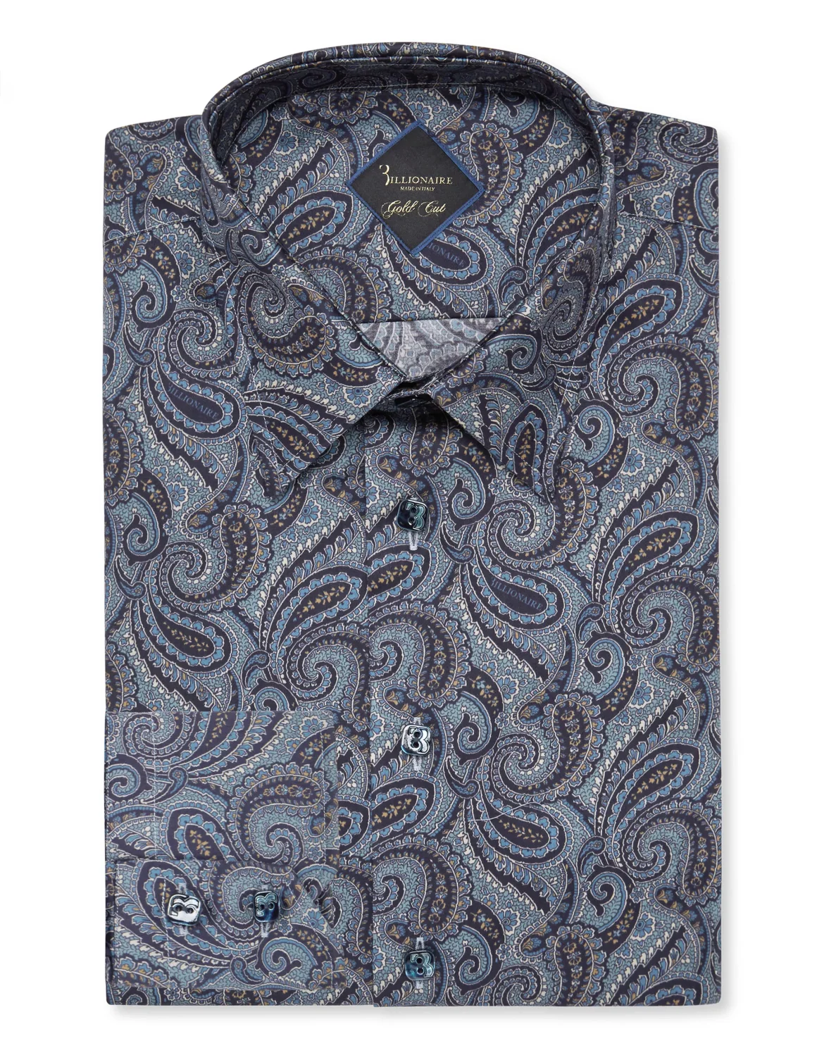 Shirt Gold Cut LS/Milano Paisley, цвет: Голубой