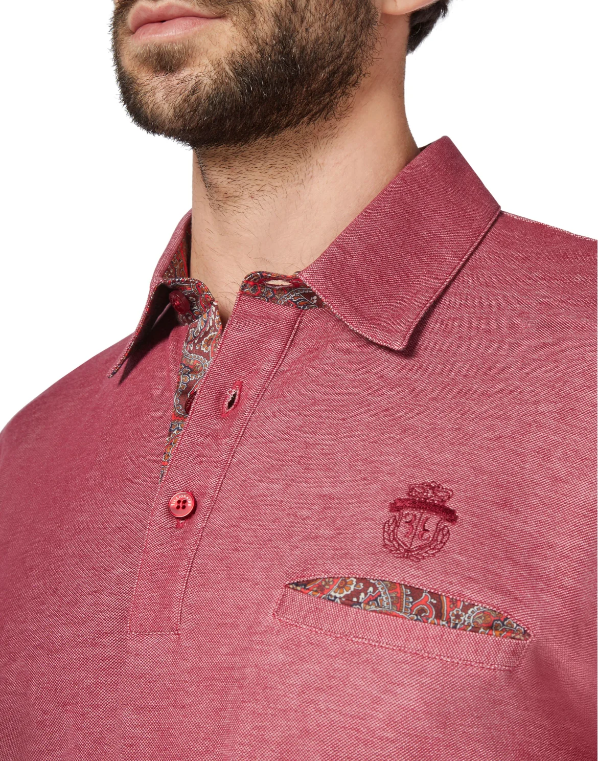 Polo shirt SS Paisley, цвет: Красный