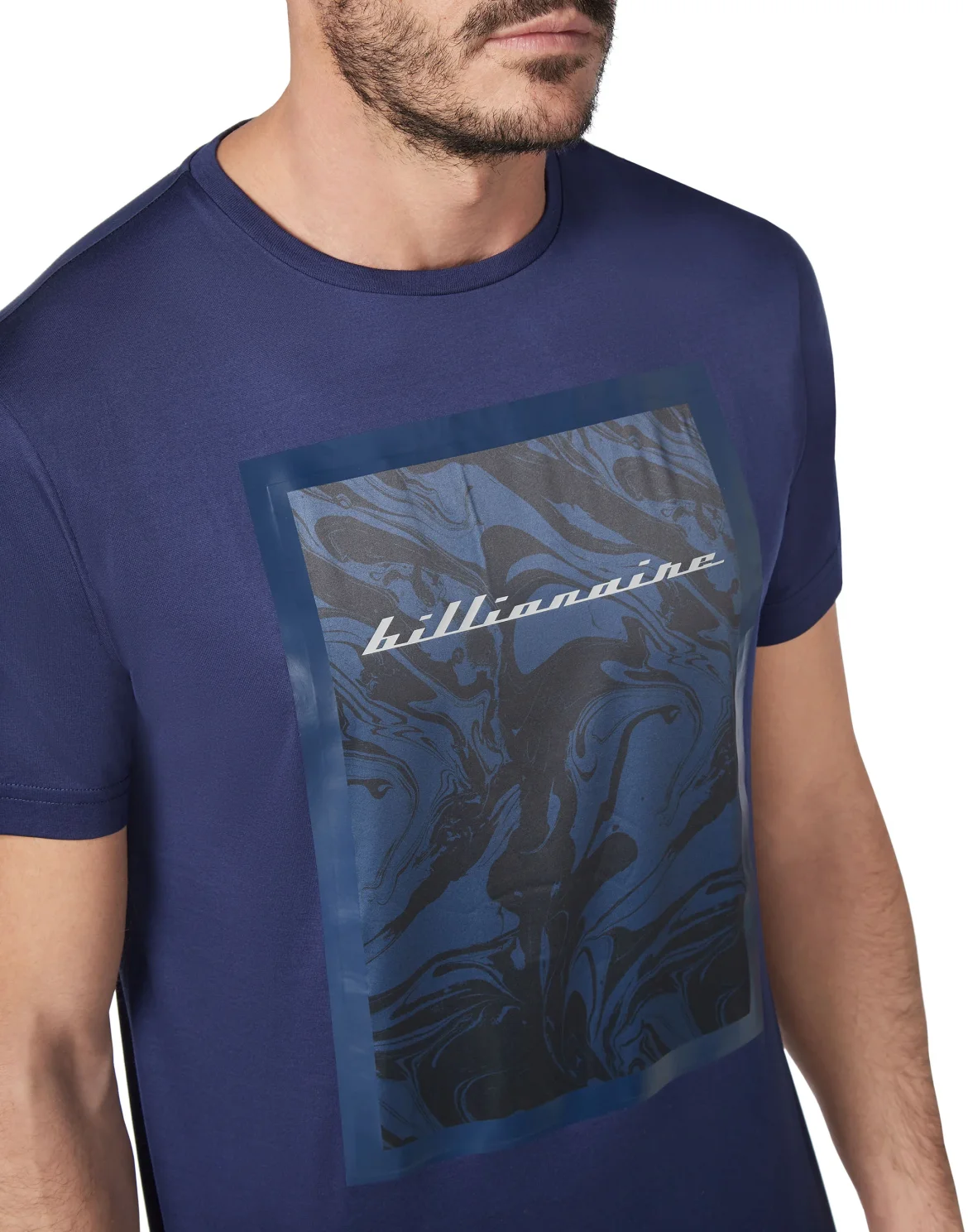 T-shirt Round Neck SS Marbled, цвет: Синий