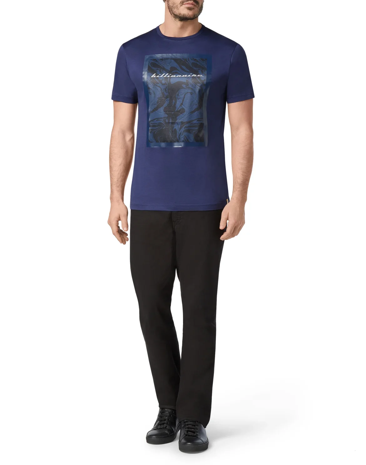 T-shirt Round Neck SS Marbled, цвет: Синий