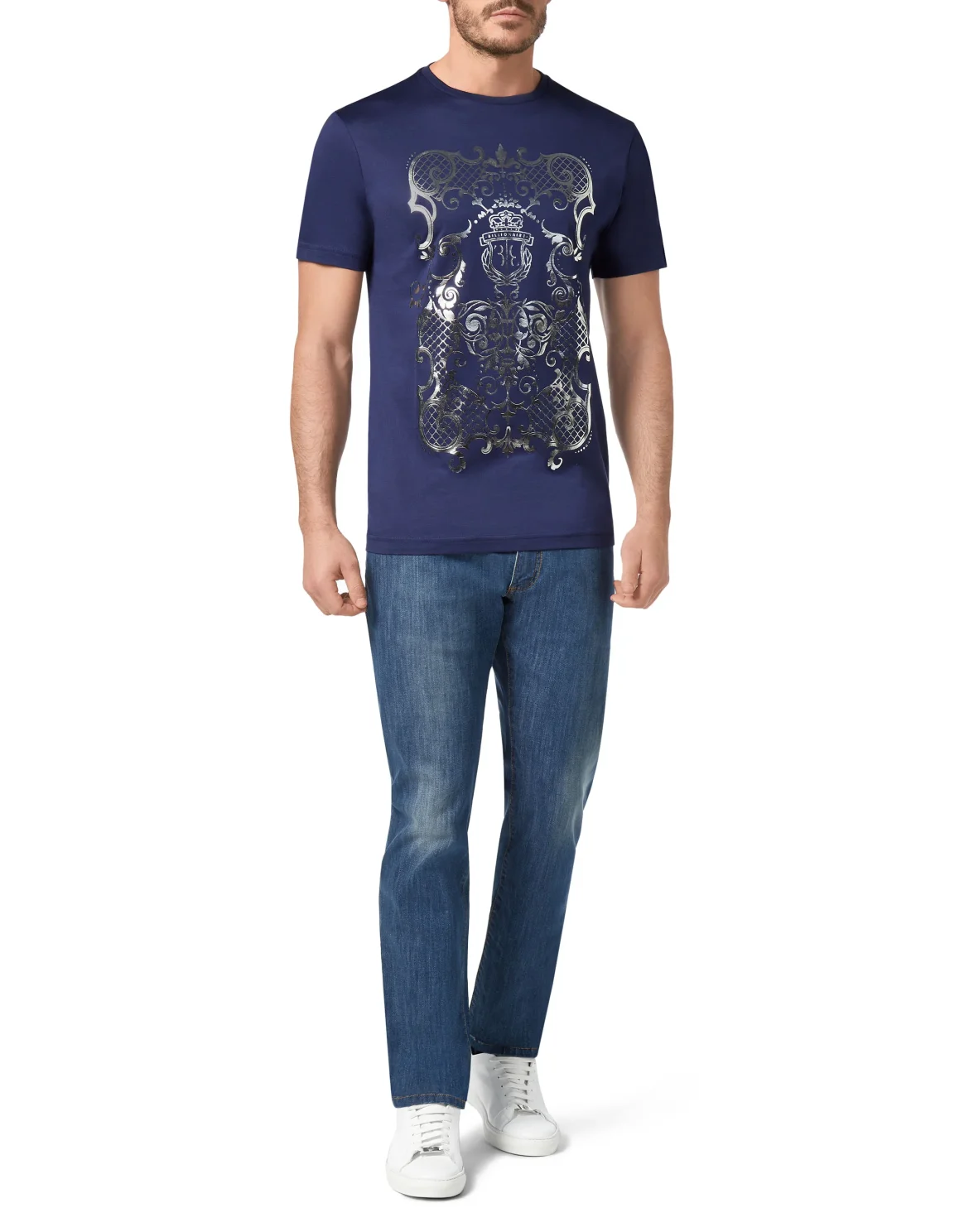 T-shirt Round Neck SS Baroque, цвет: Синий