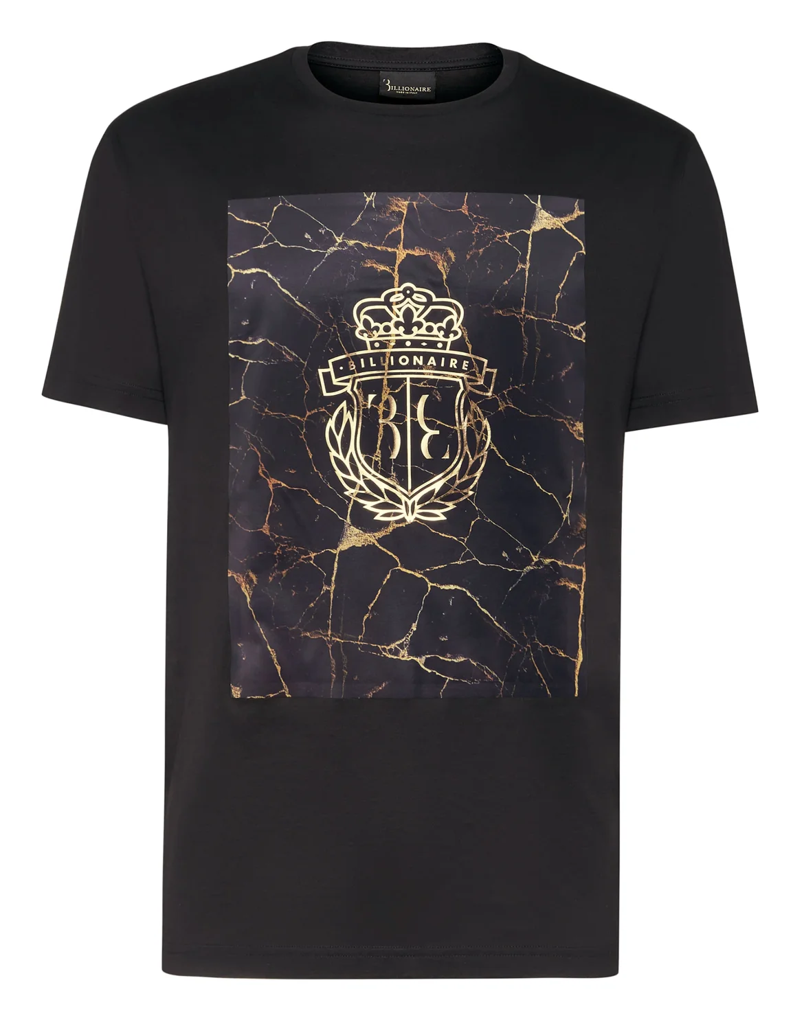 T-shirt Round Neck SS Marbled, цвет: Черный
