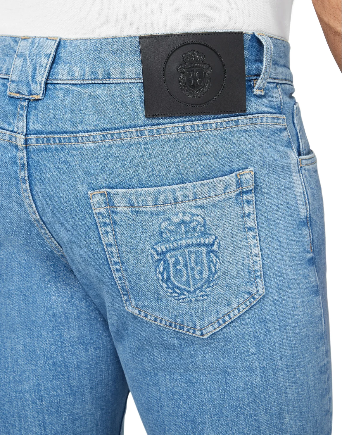 Denim Super Straight Cut Embroidery Double B, цвет: Голубой