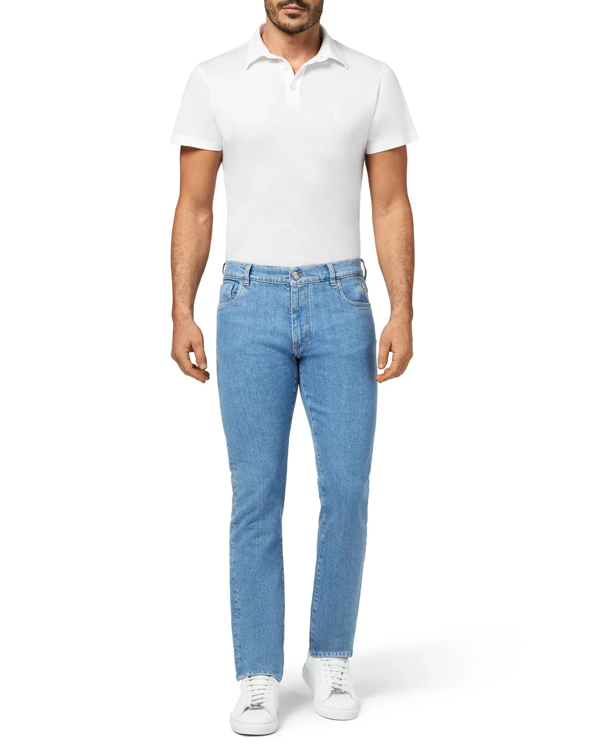Denim Super Straight Cut Embroidery Double B, цвет: Голубой