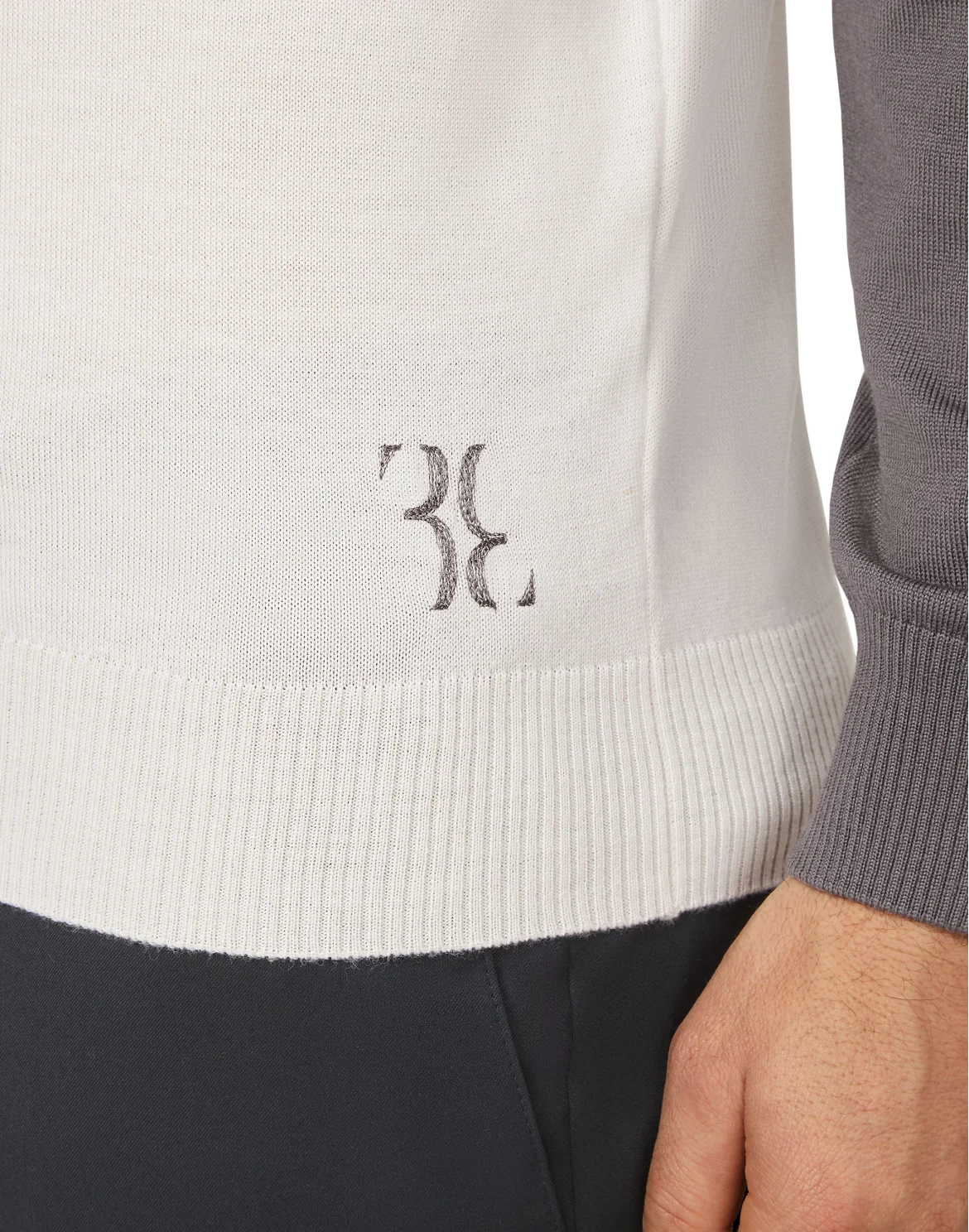 Merino wool Pullover Polo-Neck LS Color Block, цвет: Бежевый
