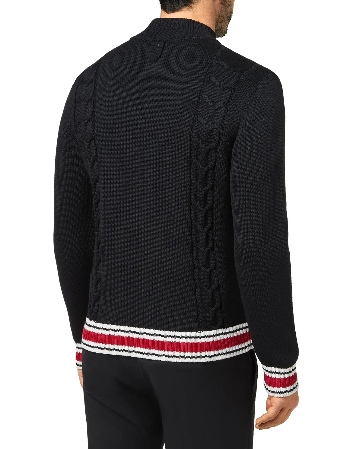 Merino wool Pullover full zip, цвет: Черный