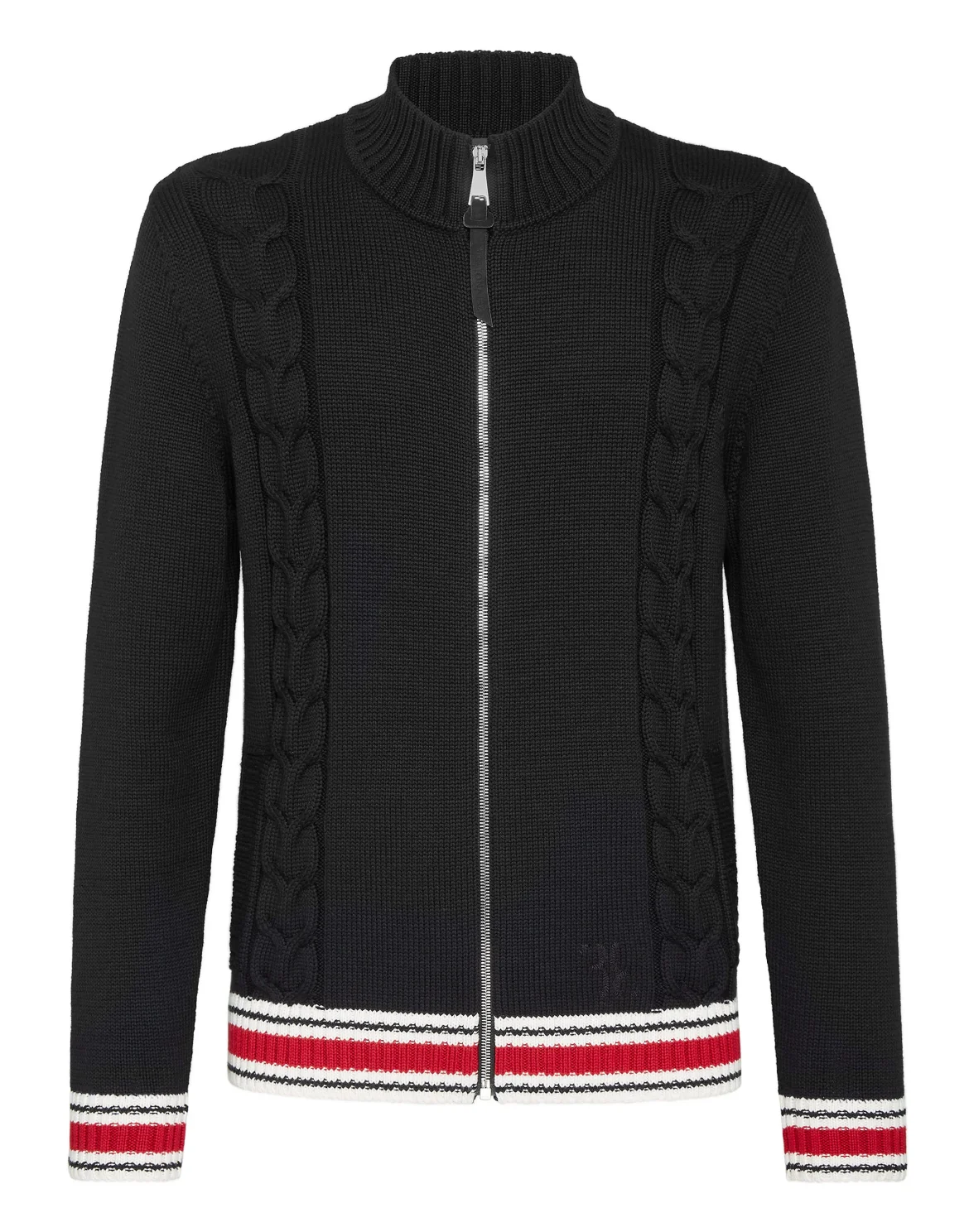 Merino wool Pullover full zip, цвет: Черный
