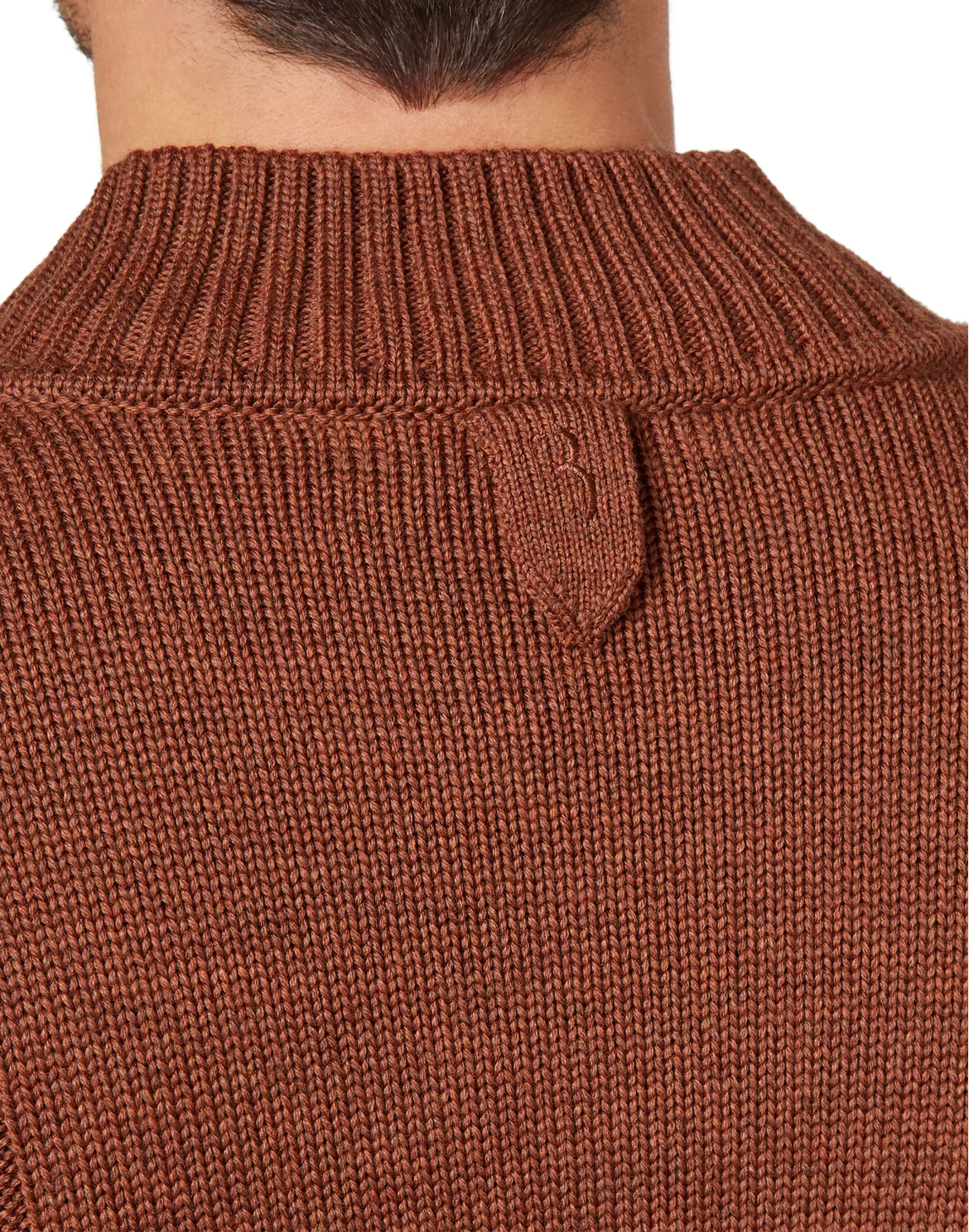 Merino wool Pullover full zip, цвет: Коричневый