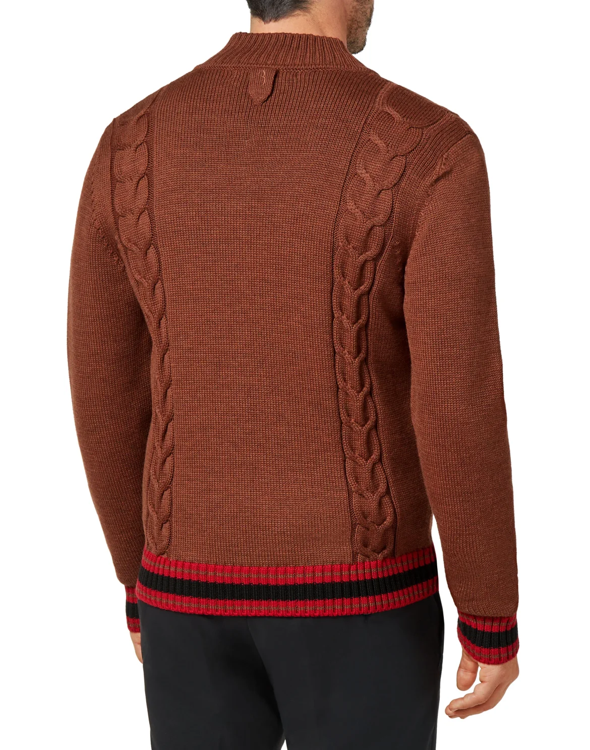 Merino wool Pullover full zip, цвет: Коричневый