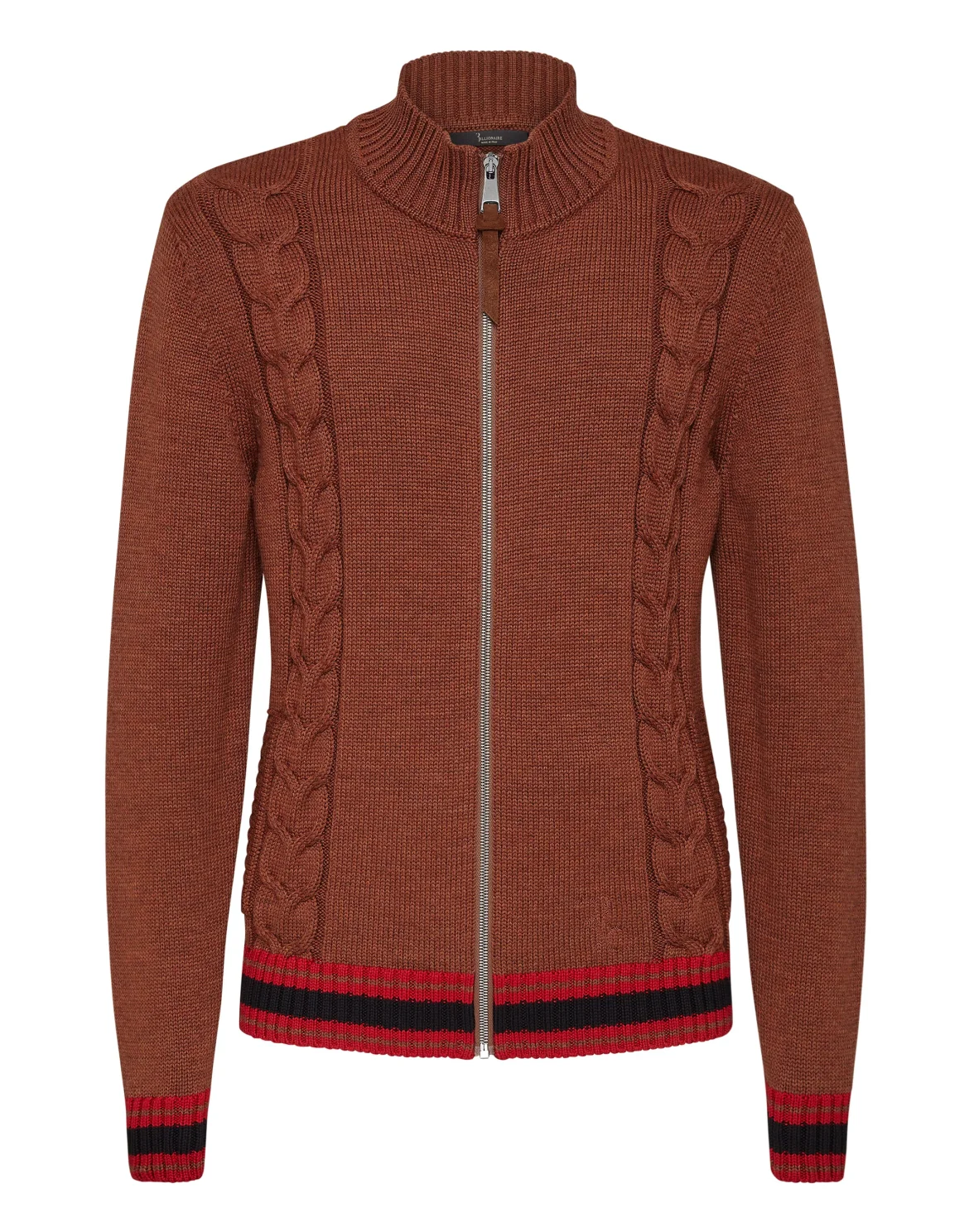 Merino wool Pullover full zip, цвет: Коричневый